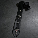 Gothic Dragon Cross Titanium Shirt Tie | Gthic.com