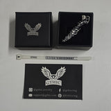 Gothic Dragon Dagger Knife Sterling Silver Pendant