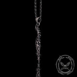 Gothic Dragon Dagger Knife Sterling Silver Pendant