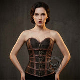 Gothic Embroidered Back-Laced PU Leather Corset | Gthic.com