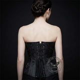 Gothic Embroidered Back-Laced PU Leather Corset | Gthic.com