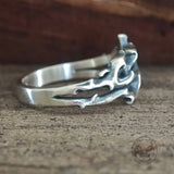 Gothic Flame Sterling Silver Hollow Ring