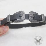 Gothic Floral Pattern Pu Leather Buckle Choker | Gthic.com