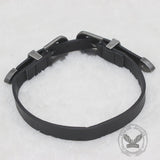 Gothic Floral Pattern Pu Leather Buckle Choker