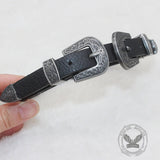 Gothic Floral Pattern Pu Leather Buckle Choker