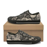 Gothic Flower Skull Print Canvas Shoes | Gthic.com
