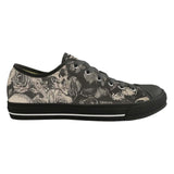 Gothic Flower Skull Print Canvas Shoes | Gthic.com