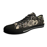 Gothic Flower Skull Print Canvas Shoes | Gthic.com