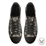 Gothic Flower Skull Print Canvas Shoes | Gthic.com