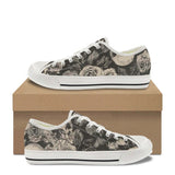 Gothic Flower Skull Print Canvas Shoes | Gthic.com