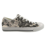 Gothic Flower Skull Print Canvas Shoes | Gthic.com