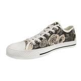 Gothic Flower Skull Print Canvas Shoes | Gthic.com