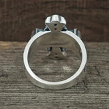 Gothic Gem Cross Vintage Sterling Silver Ring