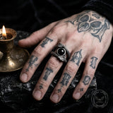 Gothic Gem Double Snake Sterling Silver Ring | Gthic.com