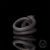 Gothic Gem Double Snake Sterling Silver Ring