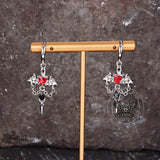 Gothic Gem Heart Bat Zinc Alloy Drop Earrings | Gthic.com
