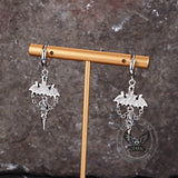 Gothic Gem Heart Bat Zinc Alloy Drop Earrings