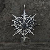 Gothic Heart of Thorns Demon Eye Sterling Silver Pendant