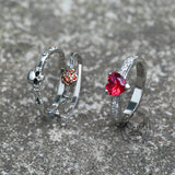 Gothic Heart Zircon Skull Brass Ring | Gthic.com