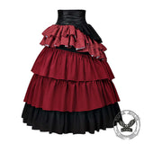 Gothic High-Waisted Tiered Ruffle Pirate Skirt