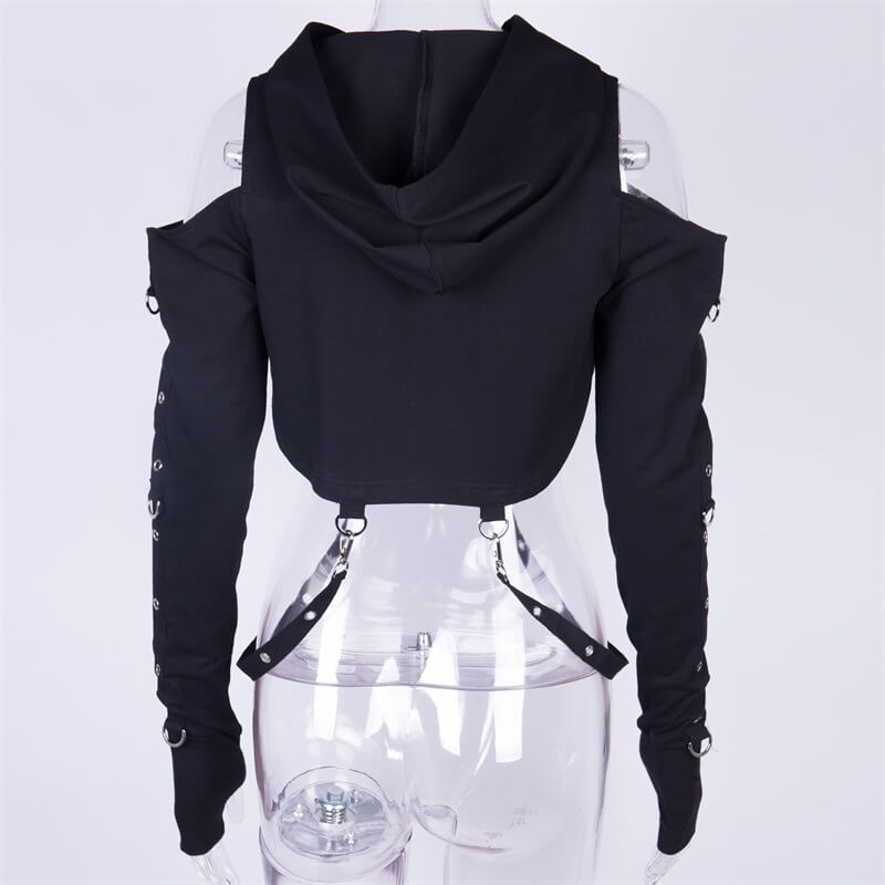 Gothic Hooded Cotton Super Crop Top – GTHIC