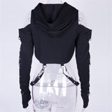 Gothic Hooded Cotton Super Crop Top | Gthic.com