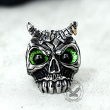 Gothic Horn Skull Devil Eye Stainless Steel Ring