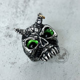 Gothic Horn Skull Devil Eye Stainless Steel Ring
