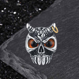 Gothic Horn Skull Devil Eye Stainless Steel Ring 01 | Gthic.com