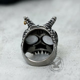 Gothic Horn Skull Devil Eye Stainless Steel Ring