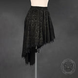 Gothic Irregular Dark Lace Trailing Skirt | Gthic.com