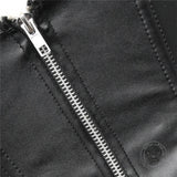 Gothic Lace Hem PU Leather Cutout Corset
