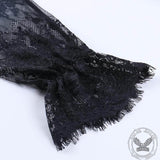 Gothic Lace Paneled Ruffled Long-sleeved Mini Skirt