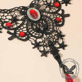 Gothic Lace Ruby Alloy Choker Necklace 03 | Gthic.com