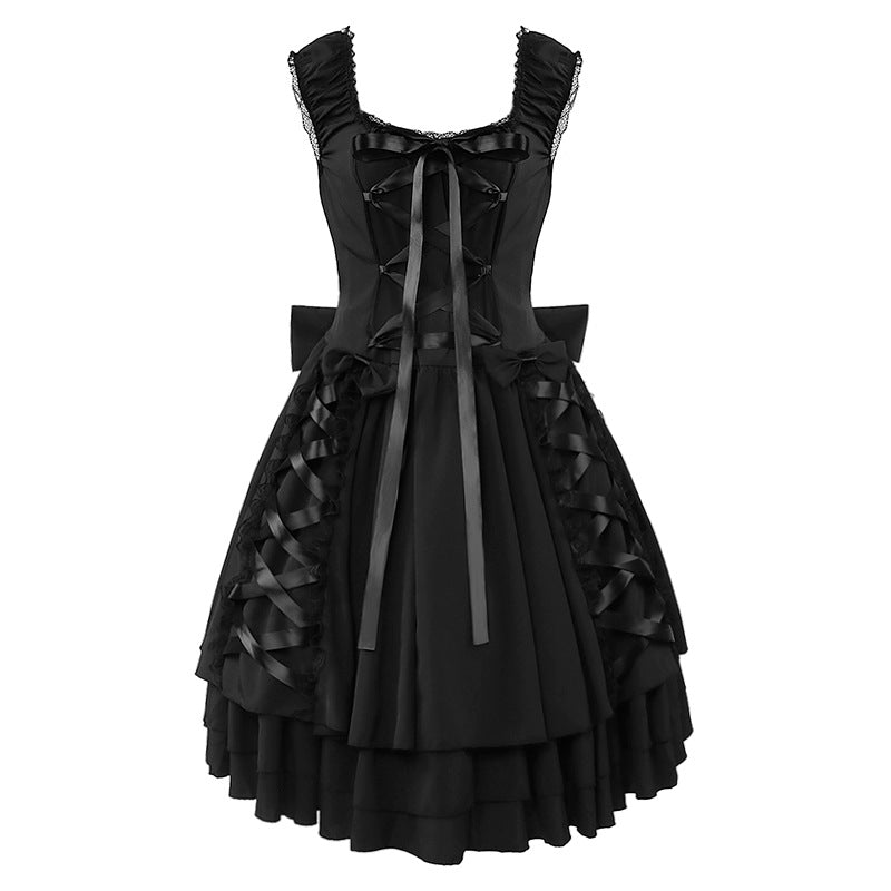 black lace dress halloween costume Black as Night Lace corset Dress adult womens Halloween costume witch gothic