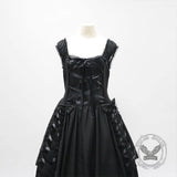 Black Layered Lace-Up Sleeveless Lolita Dress