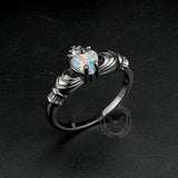 Gothic Love Heart Opal Brass Ring | Gthic.com