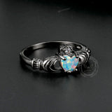 Gothic Love Heart Opal Brass Ring | Gthic.com