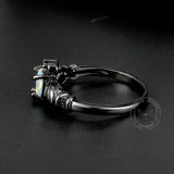 Gothic Love Heart Opal Brass Ring | Gthic.com
