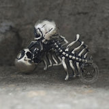 Gothic Love Kiss Sterling Silver Skull Ring