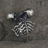 Gothic Love Kiss Sterling Silver Stainless Steel Skull Ring | Gthic.com