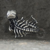 Gothic Love Kiss Sterling Silver Skull Ring