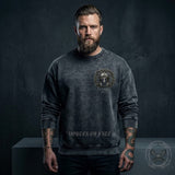 Gothic Mandala Warrior Skull Vintage Washed Sweatshirt | Gthic.com