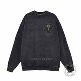 Gothic Mandala Warrior Skull Vintage Washed Sweatshirt