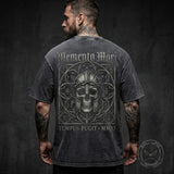 Gothic Mandala Warrior Skull Vintage Washed T-shirt | Gthic.com