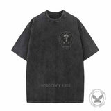 Gothic Mandala Warrior Skull Vintage Washed T-shirt