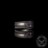 Gothic Masquerade Mask Crown Sterling Silver Ring Set
