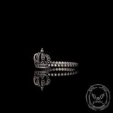 Gothic Masquerade Mask Crown Sterling Silver Ring Set