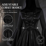 Gothic Medieval Hooded Satin Witch Cosplay Dress
