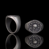 Gothic Memento Mori Letters Sterling Silver Skull Ring | Gthic.com